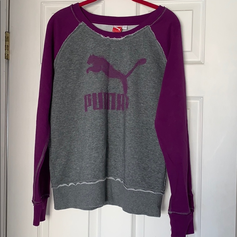 PUMA grey and purple sweatshirt